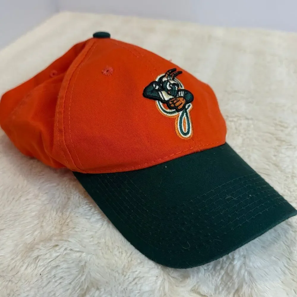 Vintage Baseball Hat Cap MiLB Greensboro Grasshoppers Minor League Orange Green
